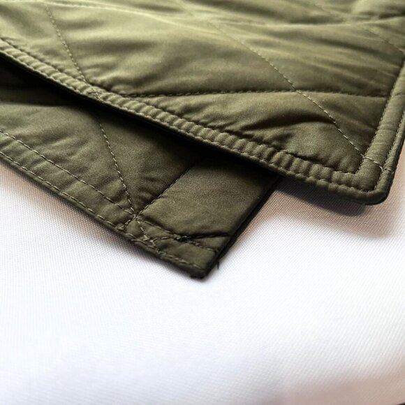 NWT REBECCA MINKOFF OLIVE GREEN QUILTED BELTED TRENCH COAT RM-551 - L - Picture 11 of 13